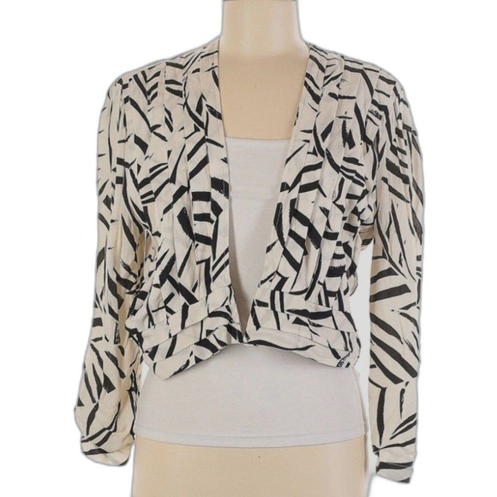 Salt Water Luxe - Zebra Striped Cropped Open Blazer Jacket - Women's size L